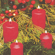 20 Servietten - 33 x 33 cm Vierter Advent,  Weihnachten - Kerzen,  Weihnachten,  lunchservietten