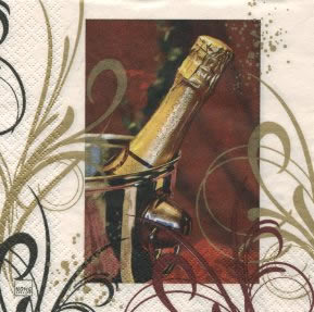20 Servietten - 33 x 33 cm Champagne Party,  Getränke - Wein / Sekt,  Weihnachten,  lunchservietten
