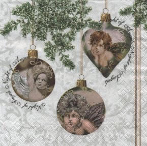 20 Servietten - 33 x 33 cm Angel Trio,  Weihnachten - Engel,  Weihnachten - Baumschmuck,  Weihnachten,  lunchservietten