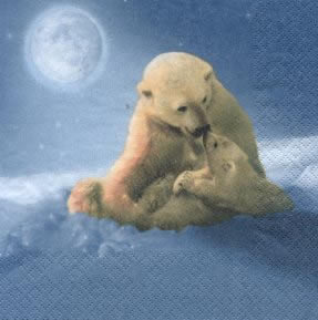 20 Servietten - 33 x 33 cm Polar Bear,  Tiere -  Sonstige,  Winter - Schnee,  Weihnachten,  lunchservietten,  Eisbär