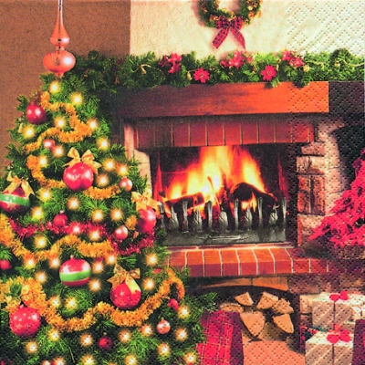 20 Servietten - 33 x 33 cm Christmas Flair,  Weihnachten - Geschenke,  Weihnachten - Baumschmuck,  Weihnachten,  lunchservietten,  Feuer,  Girlanden,  Holz