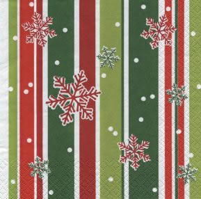 20 Servietten - 33 x 33 cm Winter Stripes,  Winter - Kristalle / Flocken,  Weihnachten,  lunchservietten
