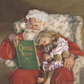 20 Servietten - 33 x 33 cm Santa Night Story,  Menschen - Kinder,  Weihnachten - Weihnachtsmann,  Weihnachten,  lunchservietten