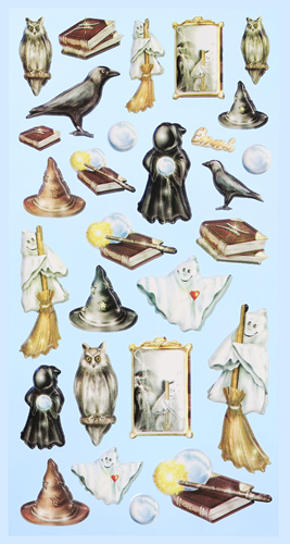1 Bogen CREApop Softsticker , Motiv - Tiere,  Art - Softystickers,  Jahreszeit - Everyday,  Raben,  Eulen