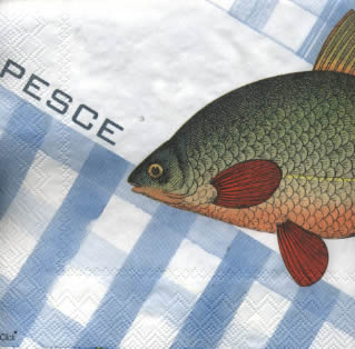 20 Servietten - 33 x 33 cm ,  Tiere - Fische,  Essen - Fisch,  Sommer,  lunchservietten