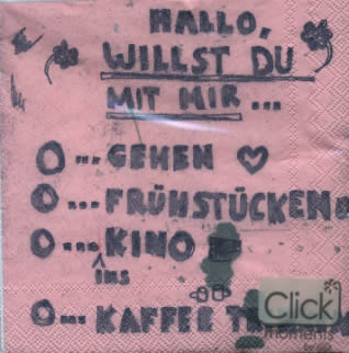 20 Servietten - 25 x 25 cm WILLST DU?                              ,  Ereignisse - Liebe,  Sonstiges - Schriften,  Everyday,  cocktail servietten