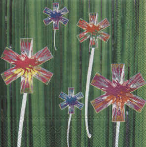 20 Servietten - 25 x 25 cm FLASH FLOWERS                           ,  Blumen -  Sonstige,  Frühjahr,  cocktail servietten