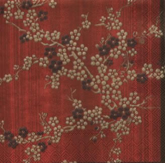 20 Servietten - 25 x 25 cm HANAMI red                              ,  cocktail servietten