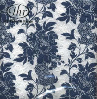 16 Servietten - 33 x 33 cm CAPRICE white blue                       - geprägt,  Blumen -  Sonstige,   geprägte Servietten,  Everyday,  lunchservietten