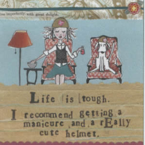 20 napkins - 25 x 25 cm LIFE IS TOUGH                           , Other - other,  Animals - dogs,  Other - writings,  People - persons,  Everyday,  cocktail napkins,  Woman in the chair before the Fernsehr with dog