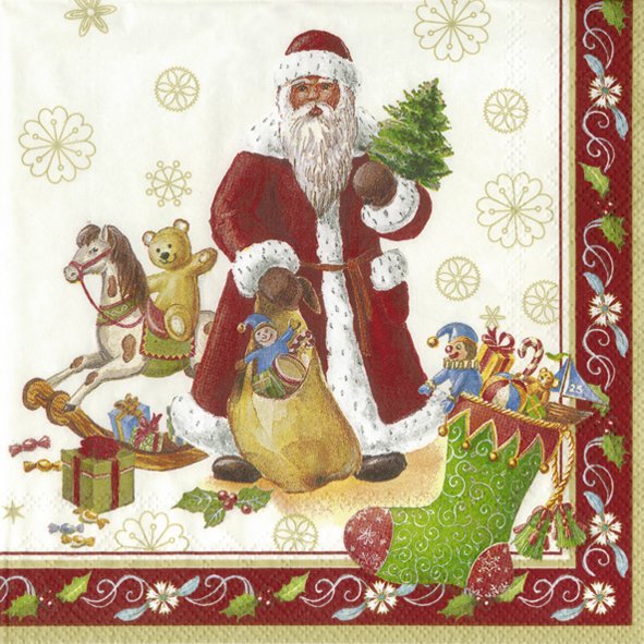 20 Servietten - 33 x 33 cm V&B Toy?s Spezial,  Weihnachten - Nikolausstiefel,  Weihnachten - Weihnachtsmann,  Sonstiges - Porzellanmotive,  Weihnachten,  lunchservietten,  V&B Toy?s Spezial