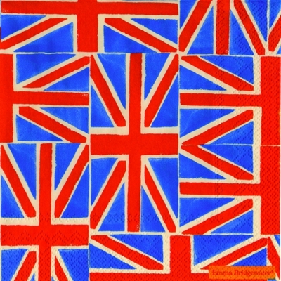 20 Servietten - 33 x 33 cm UNION JACK                              ,  Regionen -  Sonstige,  Regionen - Länder - Flaggen,  Everyday,  lunchservietten,  Großbritanien