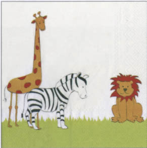 20 Servietten - 33 x 33 cm V&B Funny Zoo, Tiere - Zebras,  Tiere - Löwen,  Tiere - Giraffen,  Sonstiges - Porzellanmotive,  Everyday,  lunchservietten,  V&B Funny Zoo