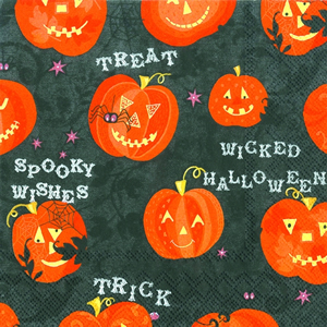 20 napkins - 33 x 33 cm WICKED WISHES black                     ,  Other - writings,  Fruits - free section-bites,  Autumn - Halloween,  Autumn,  lunchnapkins