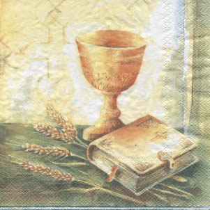 20 Servietten - 33 x 33 cm KONFIRMATION green                      ,  Ereignisse - Feier,  Frühjahr,  lunchservietten,  Konfirmation,  Bibel