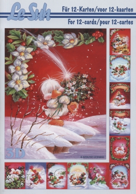 3D Bogen Buch Weihnachtskücken - Format A5,  Winter,  Blumen - Christrosen,  Le Suh,  Weihnachten,  3D Bogen,  Weihnachtskücken,  Schnee