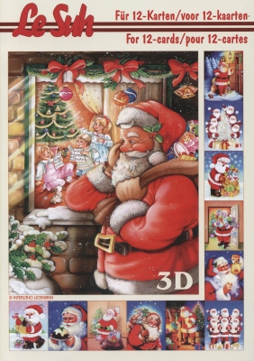 3D Bogen Buch Weihnachtsmann - Format A5,  Winter - Schnee,  Weihnachten - Weihnachtsmann,  Le Suh,  Weihnachten,  3D Bogen,  Weihnachtsmann