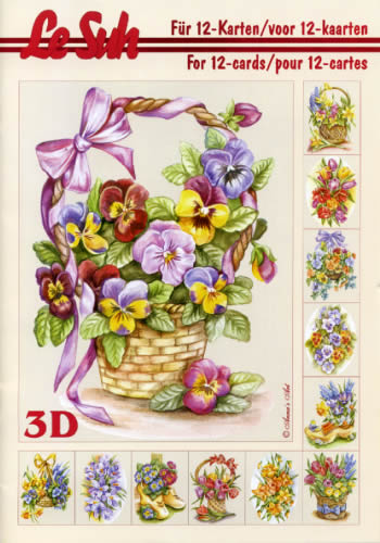 3D Bogen Buch Frühling - Format A5,  Blumen - Tulpen,  Blumen -  Sonstige,  Le Suh,  Frühjahr,  3D Bogen,  Frühling,  Veilchen