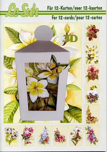 3D Bogen Buch Schmetterlinge (für Laternenbox) - Format A5,  Tiere - Schmetterlinge,  Blumen -  Sonstige,  Le Suh,  3D Bogen,  Schmetterlinge (für Laternenbox)