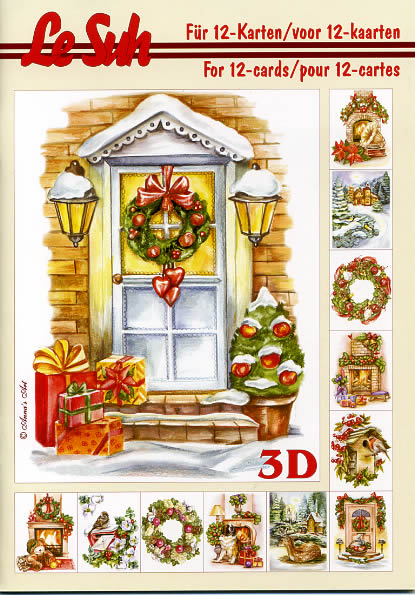 3D Bogen Buch Weihnachten 2 - Format A5,  Tiere - Reh / Hirsch,  Weihnachten,  Le Suh,  Weihnachten,  3D Bogen,  Weihnachten 2,  Kamin,  Geschenke