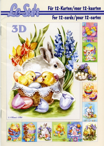 3D Bogen Buch  - Format A5,  Le Suh,  Ostern,  3D Bogen,  Kücken,  Hasen,  Eier
