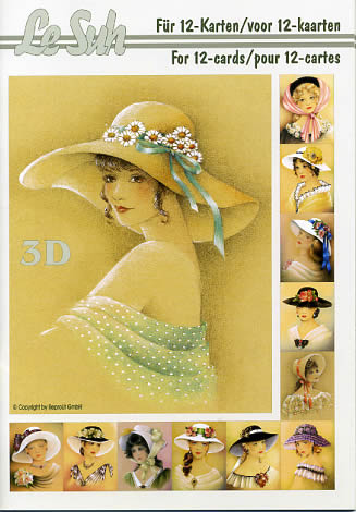 3D Bogen Buch Damen mit Hut - Format A5,  Menschen - Personen,  Le Suh,  3D Bogen,  Damen mit Hut,  Romantik