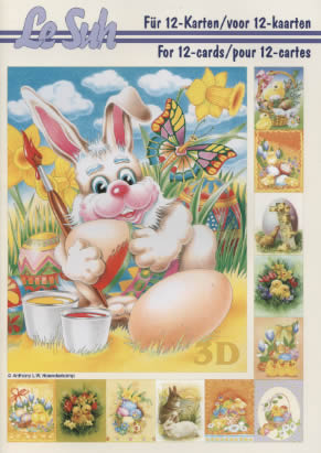 3D Bogen Buch  - Format A5, Tiere - Hasen,  Blumen - Osterglocken,  Le Suh,  Ostern,  3D Bogen