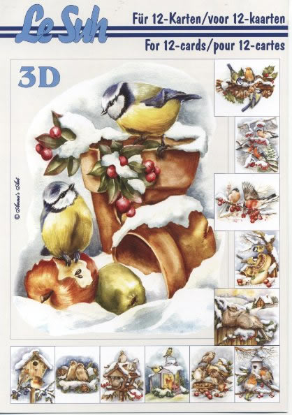 3D Bogen Buch  - Format A5,  Tiere - Vögel,  Le Suh,  Winter,  3D Bogen