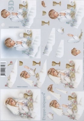 3D Bogen Betende Jungen+Mädchen - Format A4, Menschen - Kinder,  Ereignisse - Kommunion,  Ereignisse -  Sonstige,  Le Suh,  3D Bogen,  Betende Jungen+Mädchen,  Religion,  Konfirmation,  Bibel