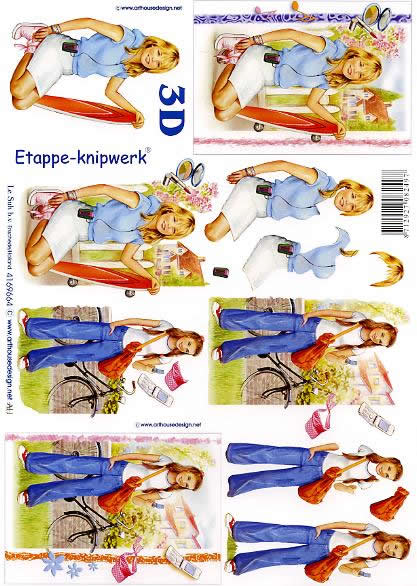 3D Bogen Mädchen - Format A4,  Sonstiges -  Sonstiges,  Menschen - Kinder,  Le Suh,  3D Bogen,  Mädchen