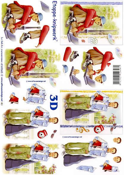 3D Bogen  - Format A4,  Menschen - Personen,  Le Suh,  Sommer,  3D Bogen