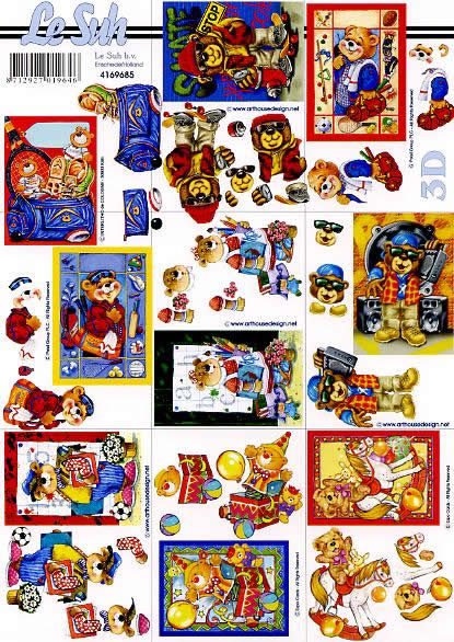 3D Bogen  - Format A4,  Spielsachen - Stofftiere,  Le Suh,  Sommer,  3D Bogen,  Teddybären
