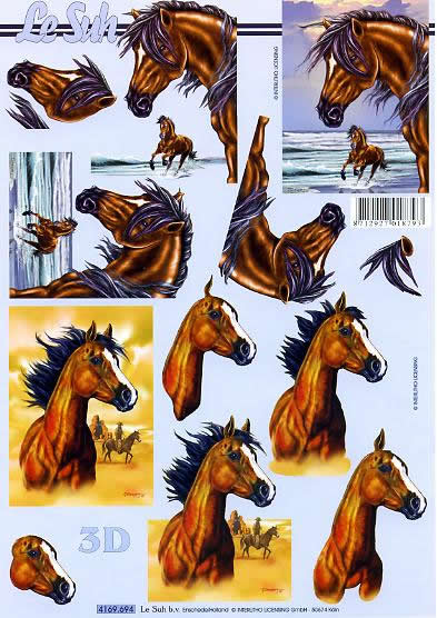 3D Bogen Pferde - Format A4,  Tiere - Pferde,  Sport - Reiten,  Le Suh,  3D Bogen,  Pferde