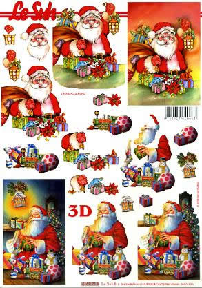 3D Bogen Weihnachtsmann - Format A4, Weihnachten - Weihnachtsbaum,  Weihnachten - Weihnachtsmann,  Weihnachten - Geschenke,  Le Suh,  Weihnachten,  3D Bogen,  Spielzeug,  Laterne