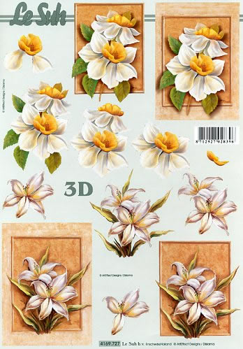 3D Bogen Blumen - Format A4,  Blumen -  Sonstige,  Le Suh,  Frühjahr,  3D Bogen,  Lilie