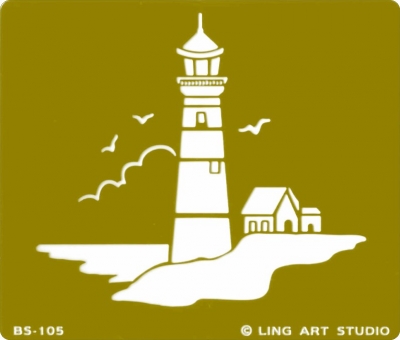 1 Prägungsschablone  - 7 x 8 cm,  Prägungsschablonen,  Leuchtturm