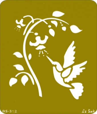 1 Prägungsschablone  - 7 x 8 cm,  Prägungsschablonen,  Kolibri