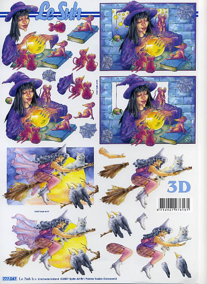 3D Bogen  - Format A4,  Tiere -  Sonstige,  Herbst - Halloween,  Le Suh,  Herbst,  3D Bogen,  Hexen