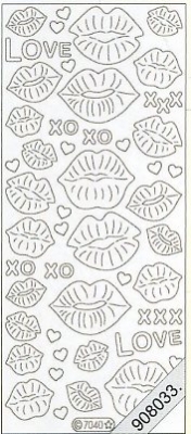 1 Stickers Glitter / Glitzer - nicht transp. 10 x 23 cm  - gold,  Motiv - Liebe,  Motiv - Herzen,  Art - Glitter Sticker