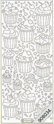 1 Stickers Glitter / Glitzer - nicht transp. 10 x 23 cm  - silber,  Ereignisse - Feier,  Farbe - silber,  Art - Glitter Sticker