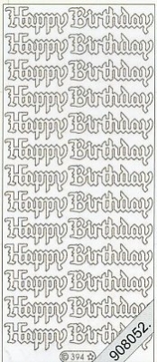 1 Stickers Glitter / Glitzer - nicht transp. 10 x 23 cm  - silber,  Schriften - englisch,  Farbe - silber,  Art - Glitter Sticker