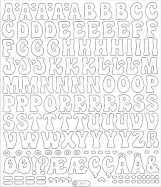 1 Stickers - 10 x 23 cm 3111 - Buchstaben groß - gold, Schriften - Buchstaben,  Farbe - gold,  Art - Stickers normal,  Jahreszeit - Everyday,  Buchstaben groß