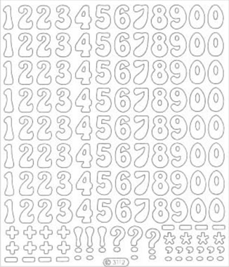 1 Stickers - 10 x 23 cm 3112 - Ziffern groß - 311 - gold, Schriften - Zahlen,  Farbe - gold,  Art - Stickers normal,  Jahreszeit - Everyday,  Ziffern groß