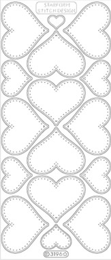 1 Stickers zum sticken - 10 x 23 cm 3196 - Herz - gold,  Art - Stickers zum sticken,  Farbe - gold,  Jahreszeit - Everyday,  3196 - Herz