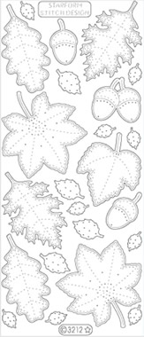 1 Stickers zum sticken - 10 x 23 cm 3212 - Blatt - gold,  Farbe - gold,  Art - Stickers zum sticken,  Jahreszeit - Herbst,  3212 - Blatt,  Laub
