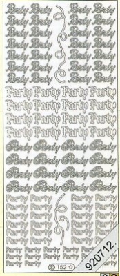 1 Stickers - 10 x 23 cm Party - silber, Schriften - englisch,  Ereignisse - Geburt,  Farbe - silber,  Art - Stickers normal