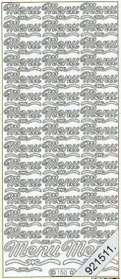 1 Stickers - 10 x 23 cm en - Menu - gold, Schriften - Sonstige,  Farbe - gold,  Art - Stickers normal,  Jahreszeit - Everyday,  Menü