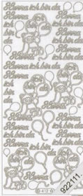 1 Stickers - 10 x 23 cm Hurra ich bin da - gold, Ereignisse - Geburt,  Farbe - gold,  Art - Stickers normal