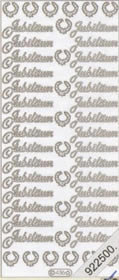 1 Stickers - 10 x 23 cm Jubiläum - gold, Schriften - deutsch,  Farbe - gold,  Art - Stickers normal