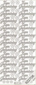 1 Stickers - 10 x 23 cm Zum Geburtstag - weiß,  Farbe weiß,  Art - Stickers normal